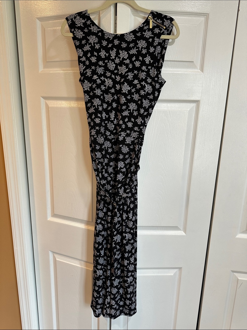 Michael Kors Black and White Floral Jumpsuit